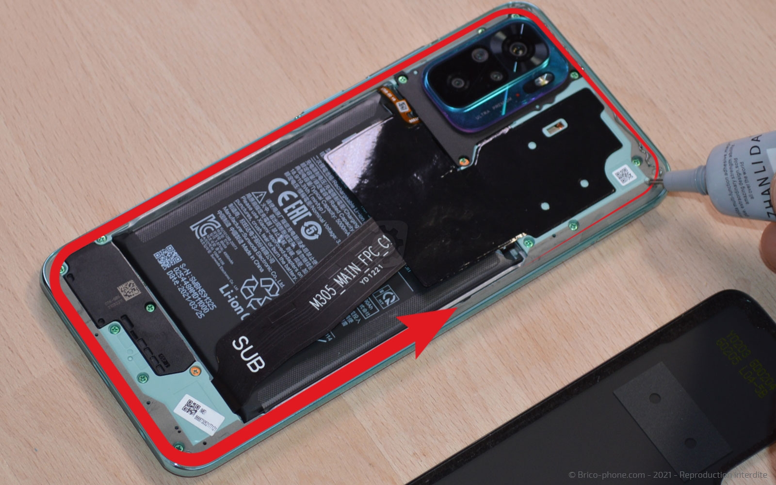 Changement de batterie sur Redmi Note 10 photo 2