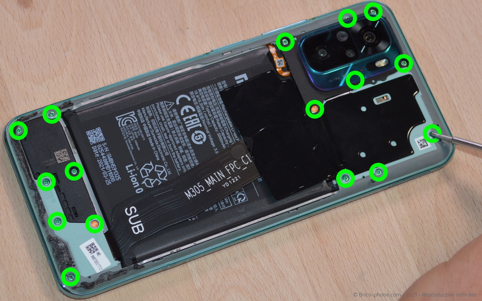 Changement de batterie sur Redmi Note 10 photo 1