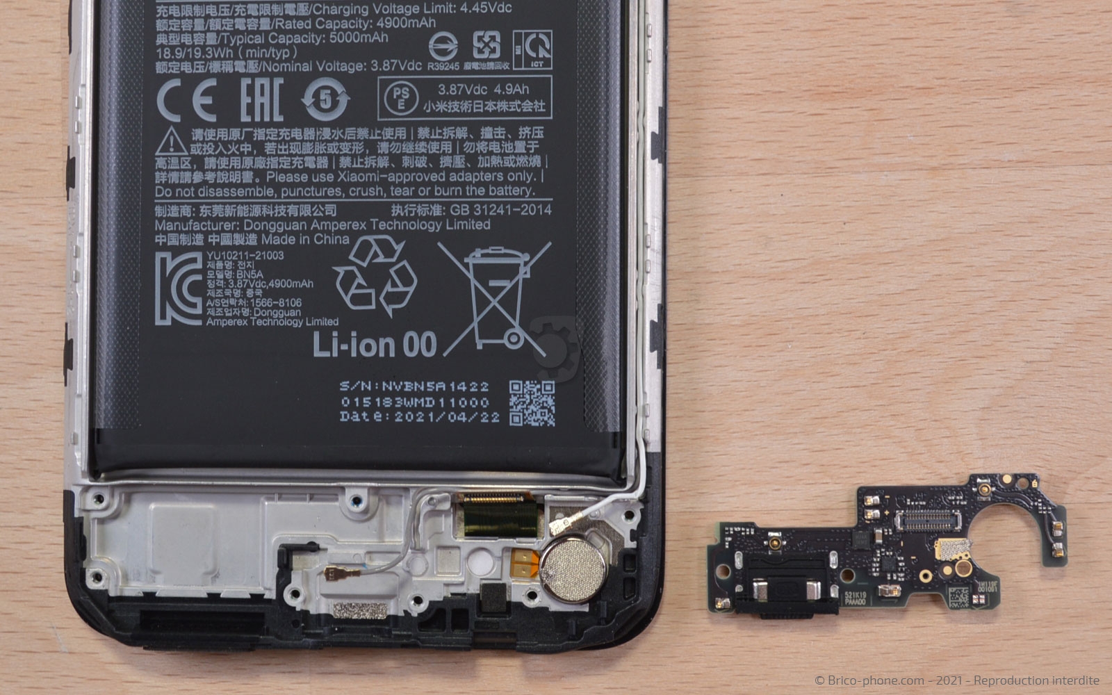 Changement du connecteur de charge sur Poco M3 Pro photo 4