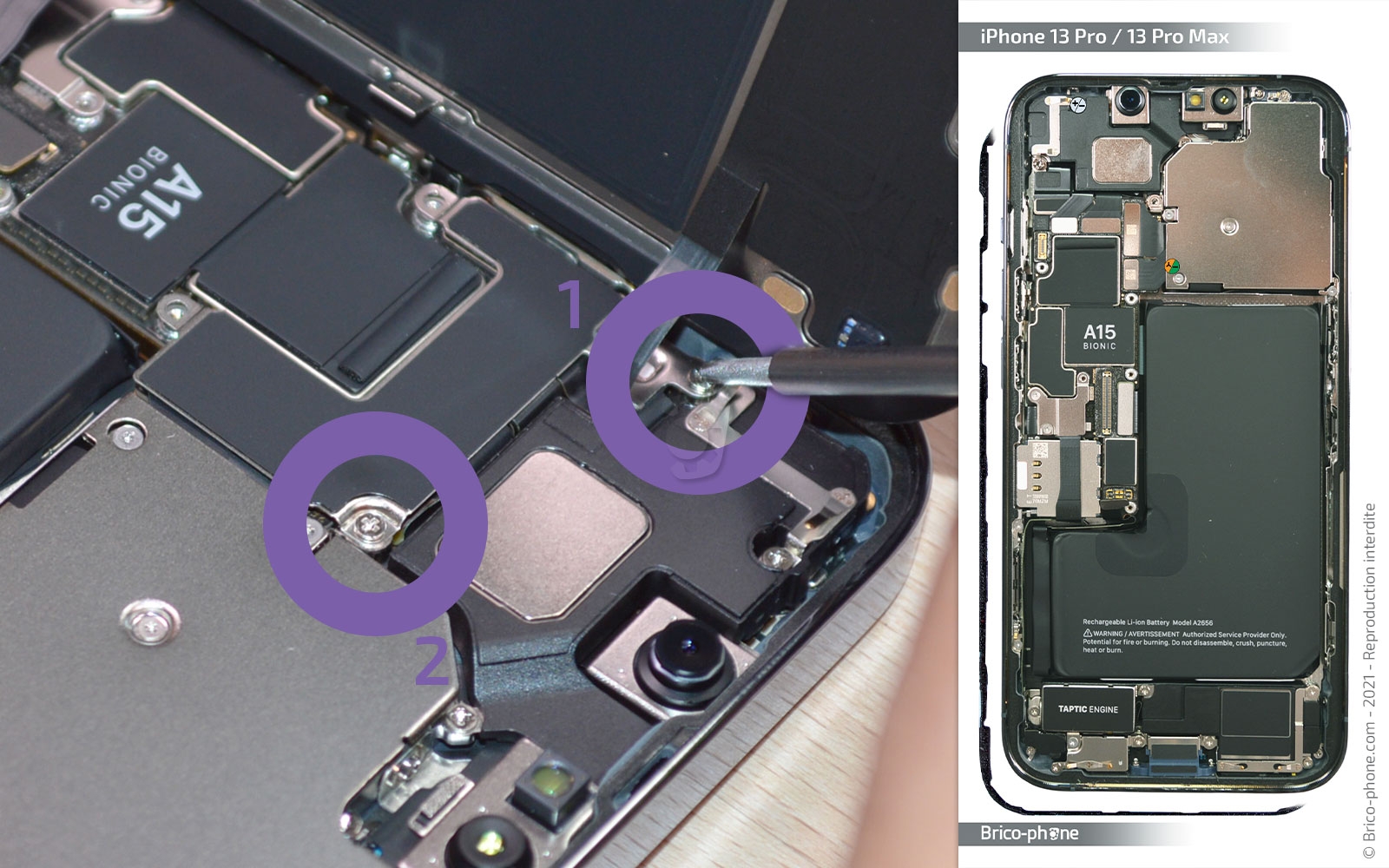 Changement de batterie sur iPhone 13 Pro photo 2