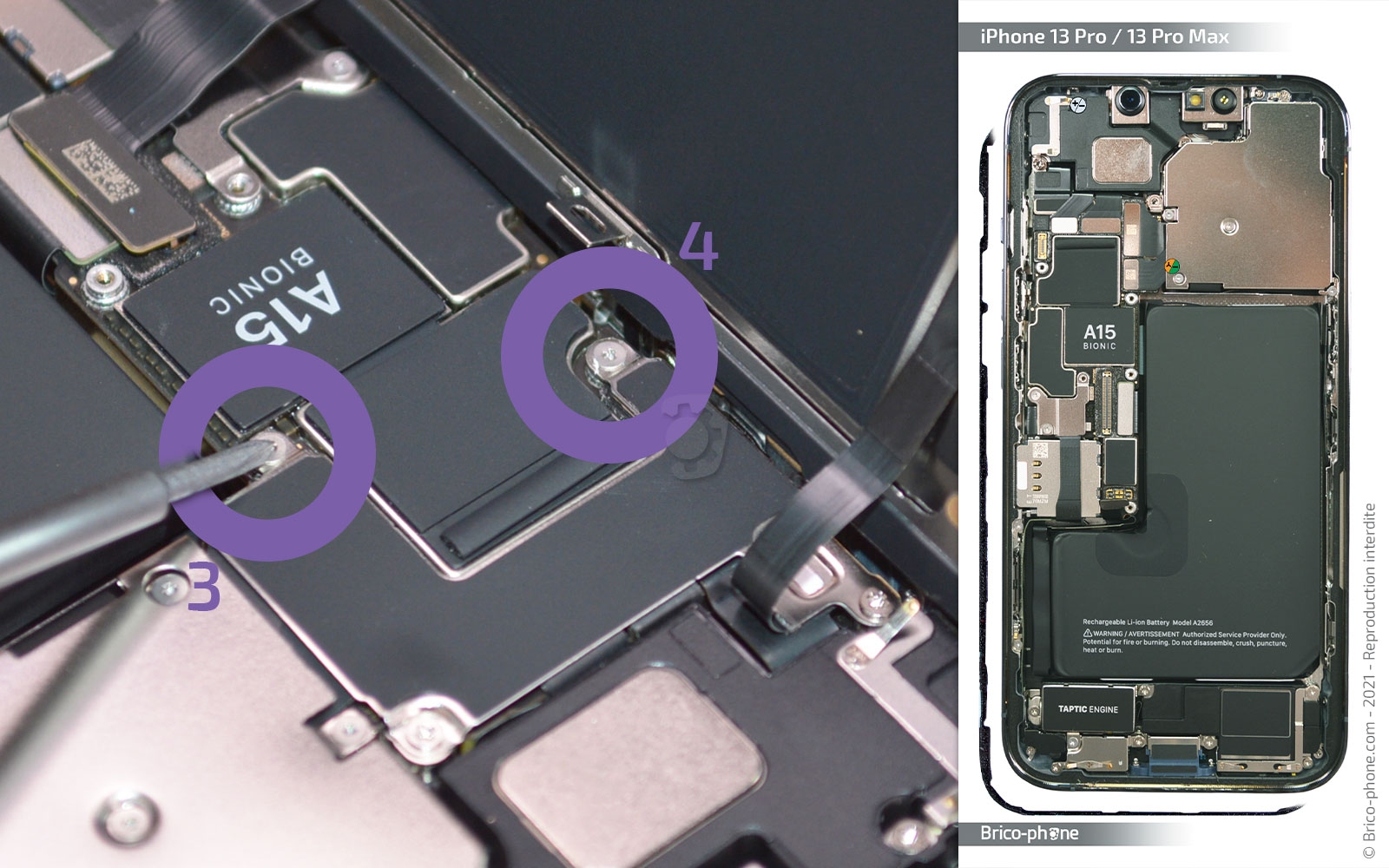 Changement du module triple caméras arrière sur iPhone 13 Pro photo 1
