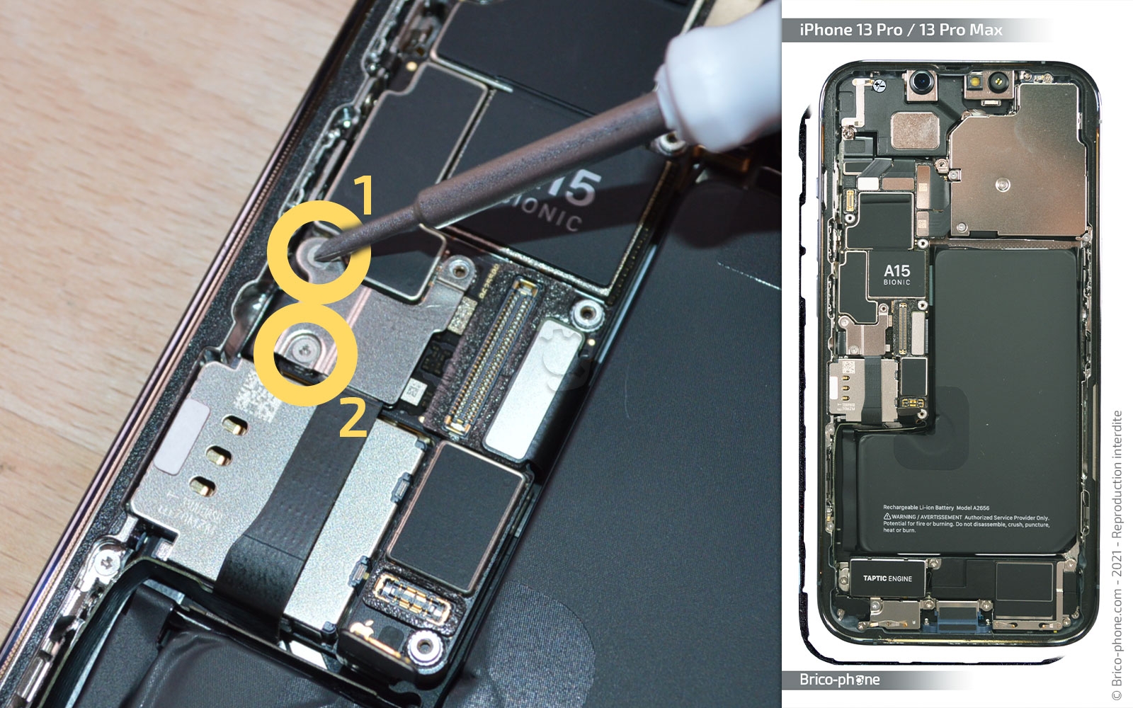 Changement du buzzer (HP interne) sur iPhone 13 Pro photo 1