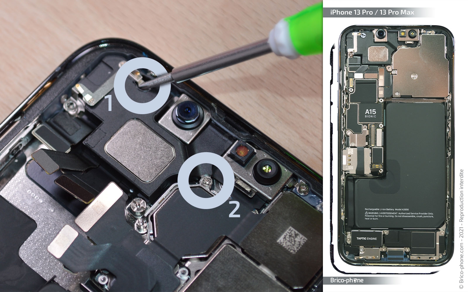 Changement du buzzer (HP interne) sur iPhone 13 Pro photo 1