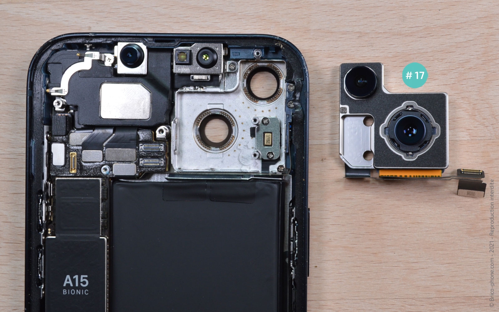 Changement du module des caméras arrière sur iPhone 13 photo 4