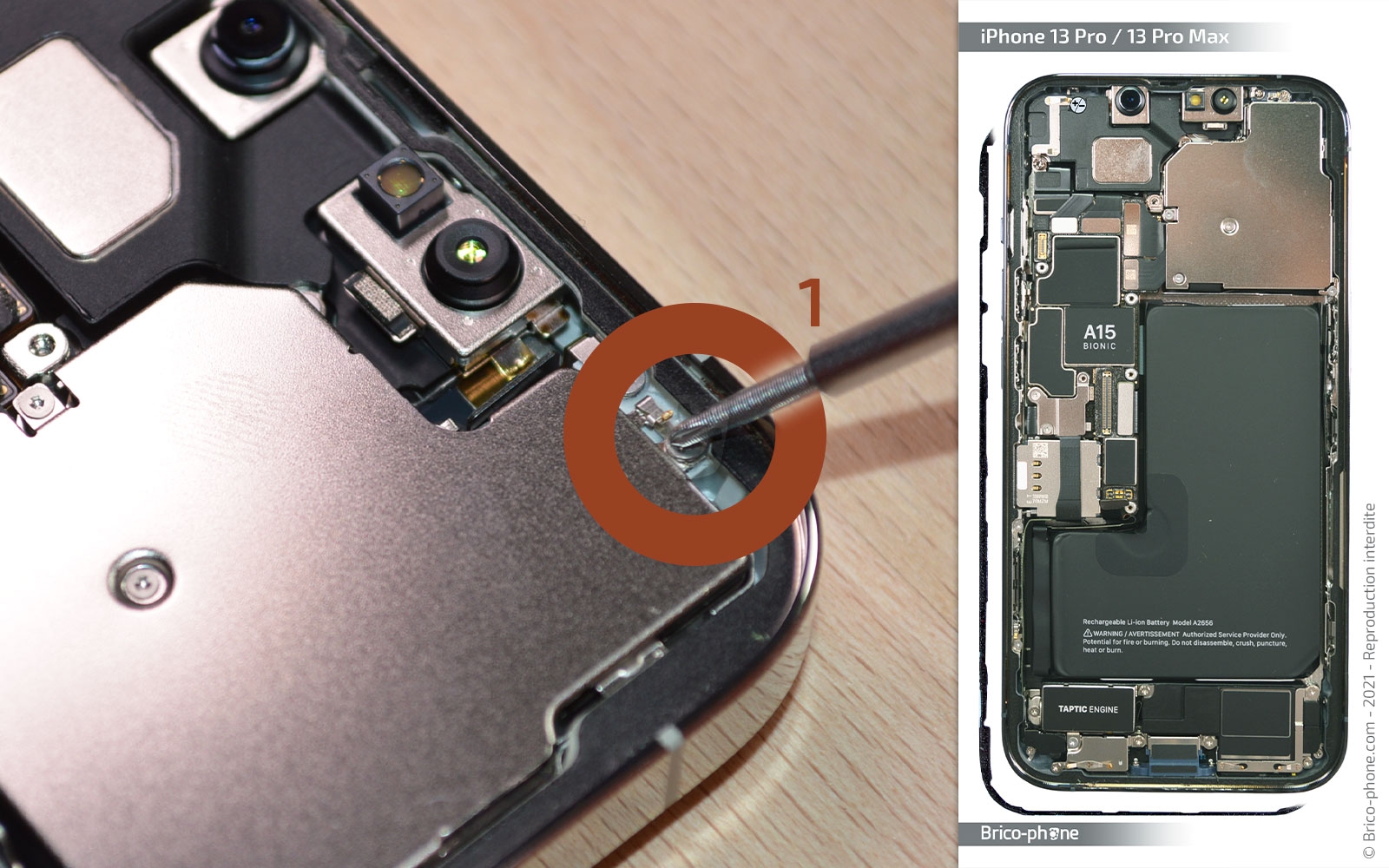 Changement du module triple caméras arrière sur iPhone 13 Pro Max photo 1