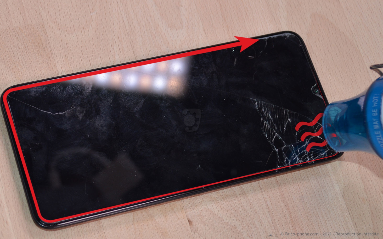 Changement de l'écran (vitre + LCD) sur A15 photo 3