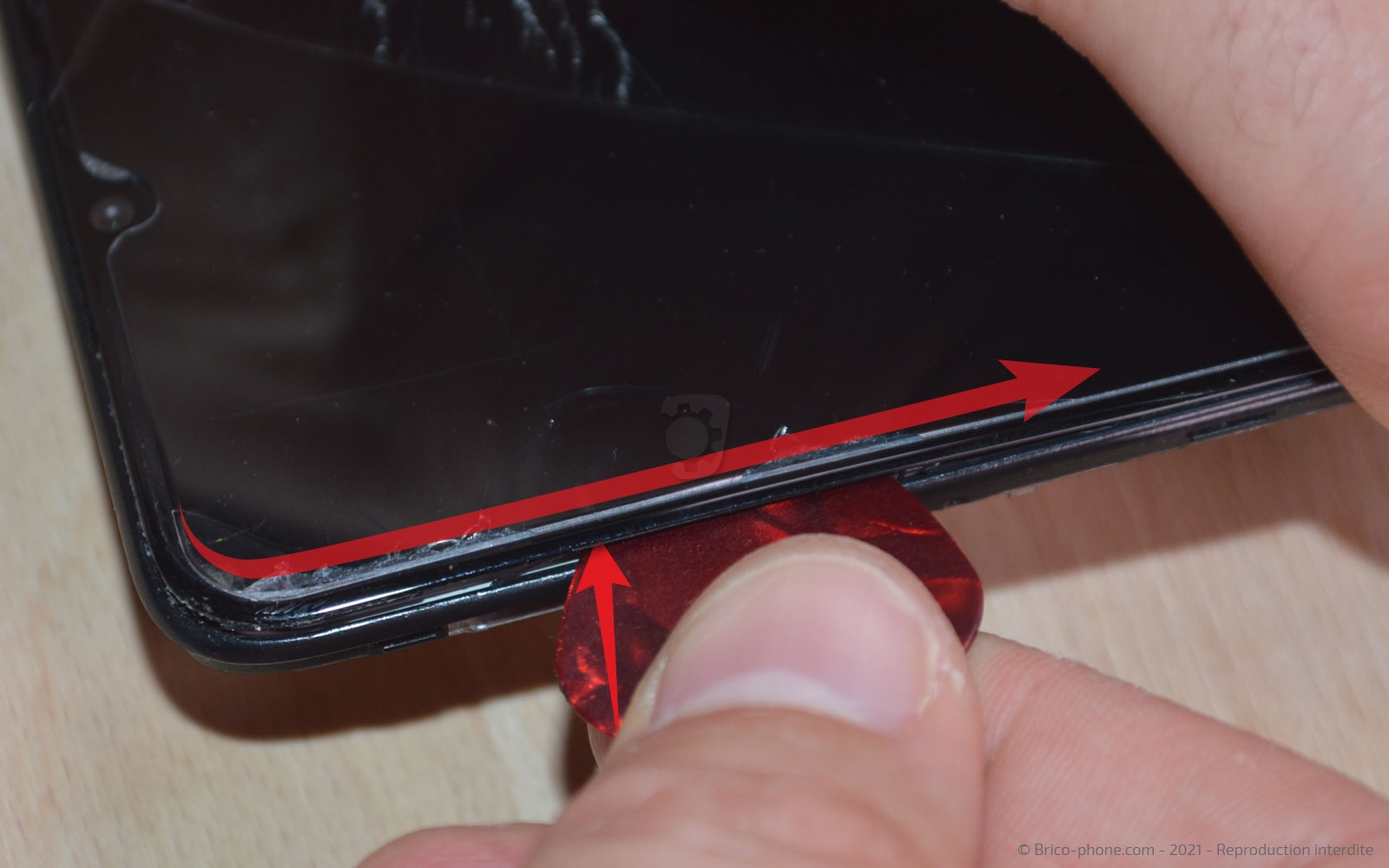 Changement de l'écran (vitre + LCD) sur A15 photo 2