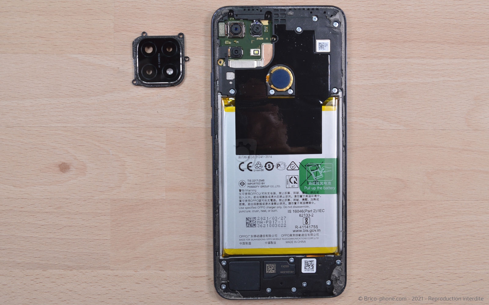 Changement de l'écran (vitre + LCD) sur A15 photo 3