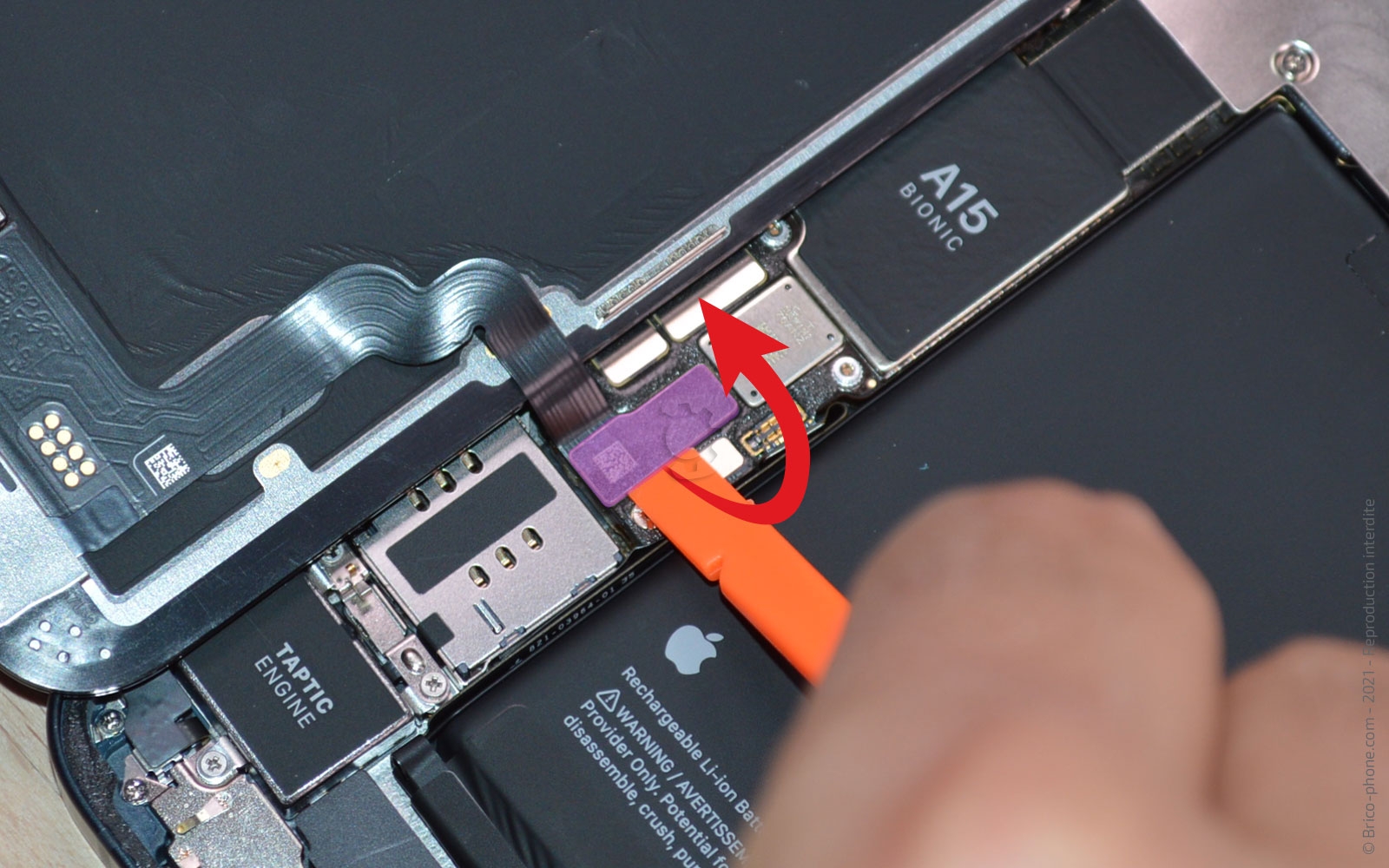 Changement du buzzer (HP interne) sur iPhone 13 photo 2