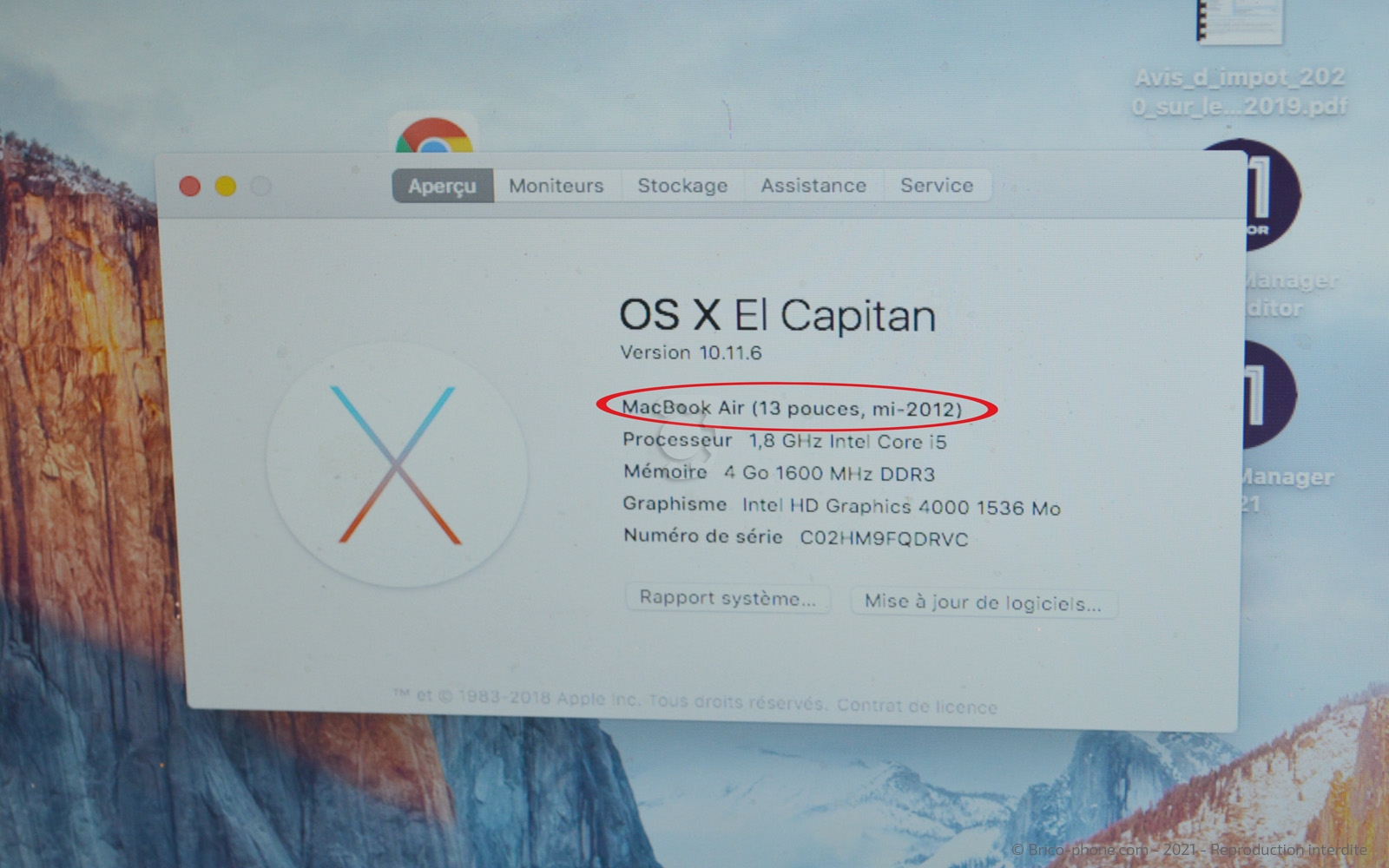 Changement de batterie sur Macbook Air 13 pouces A1466 EMC 2559 - 2012 photo 4