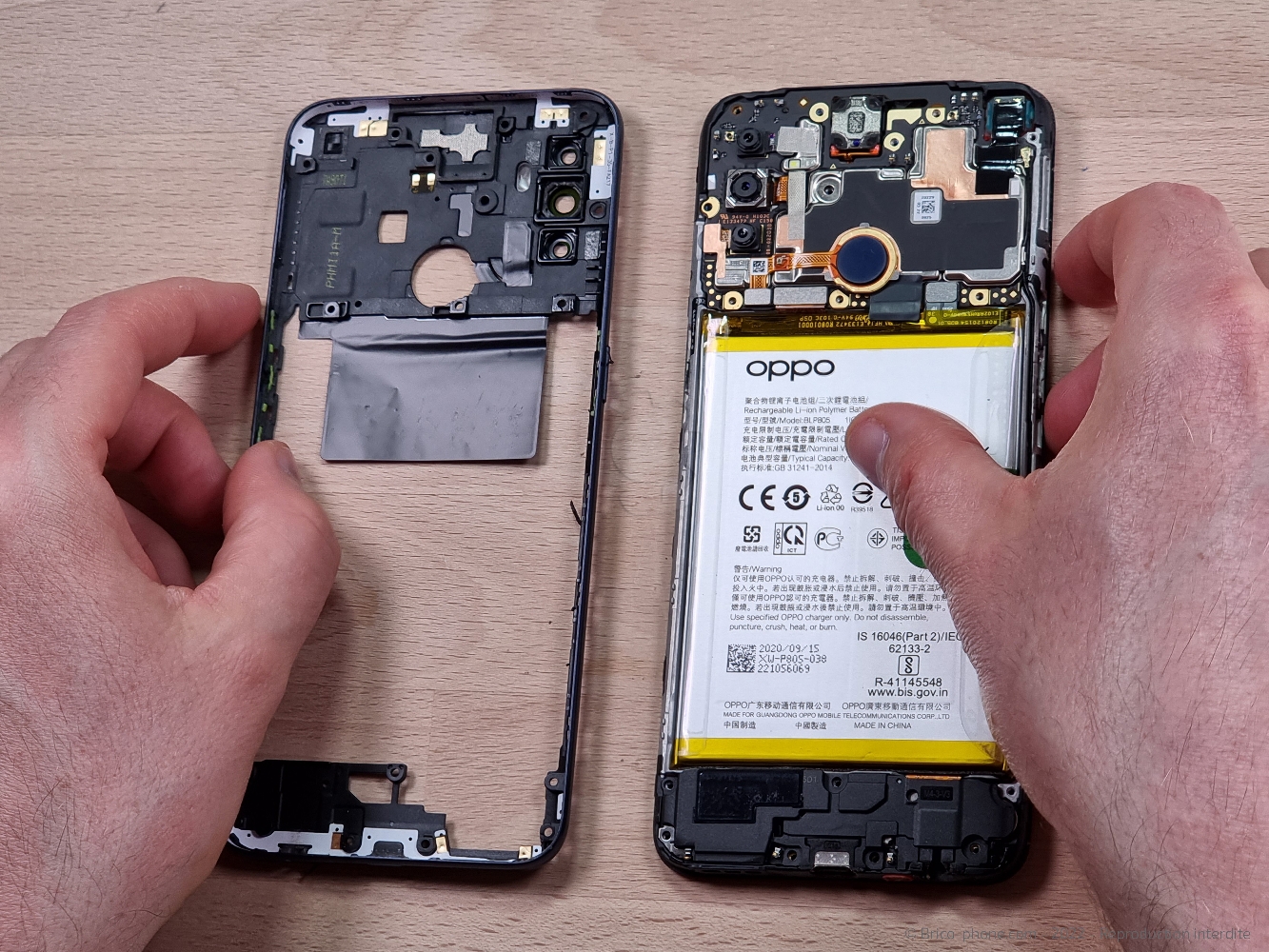 Changement de l'écran (vitre + LCD) sur A53S photo 4