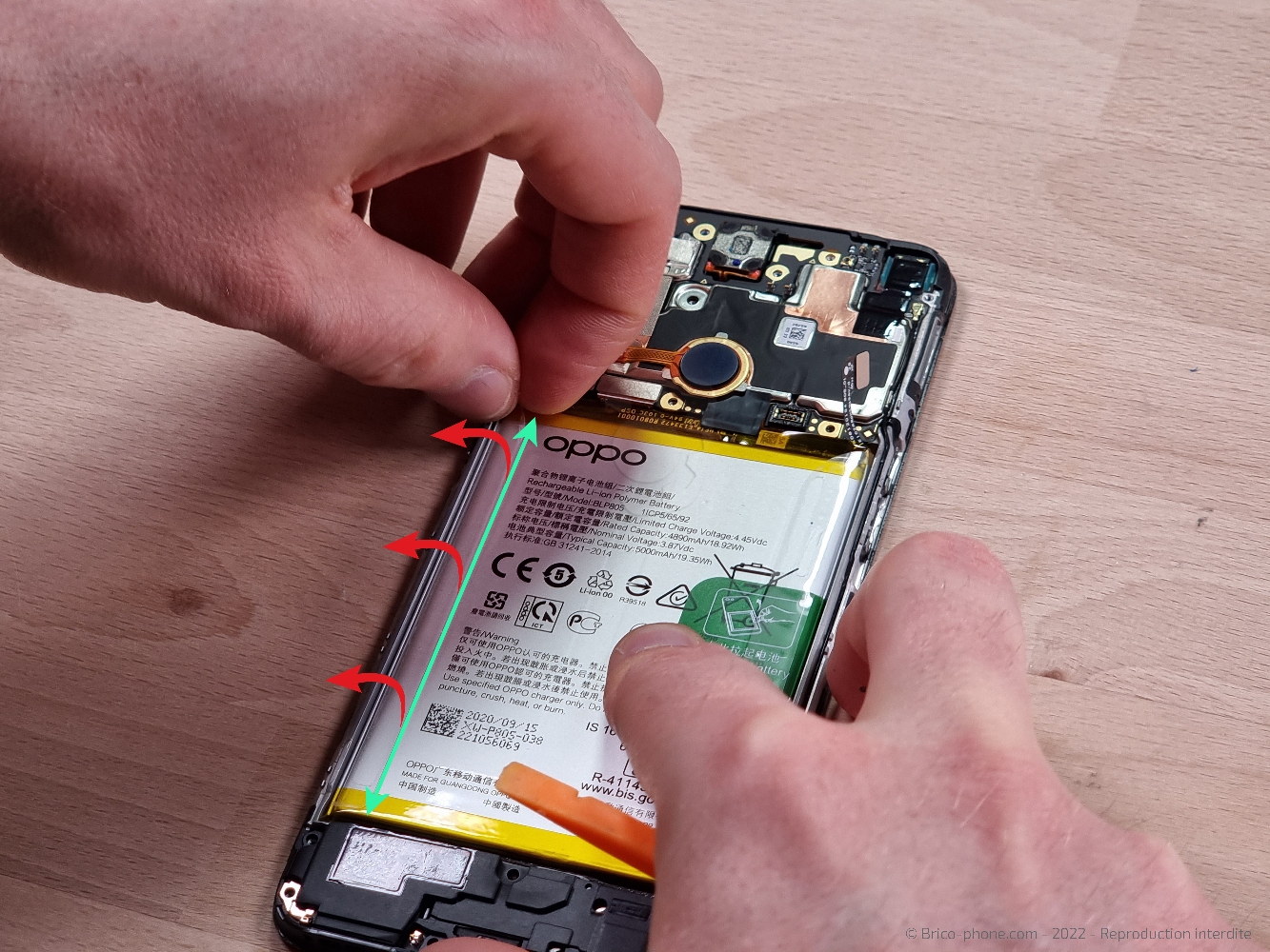 Changement de batterie sur A53S photo 1