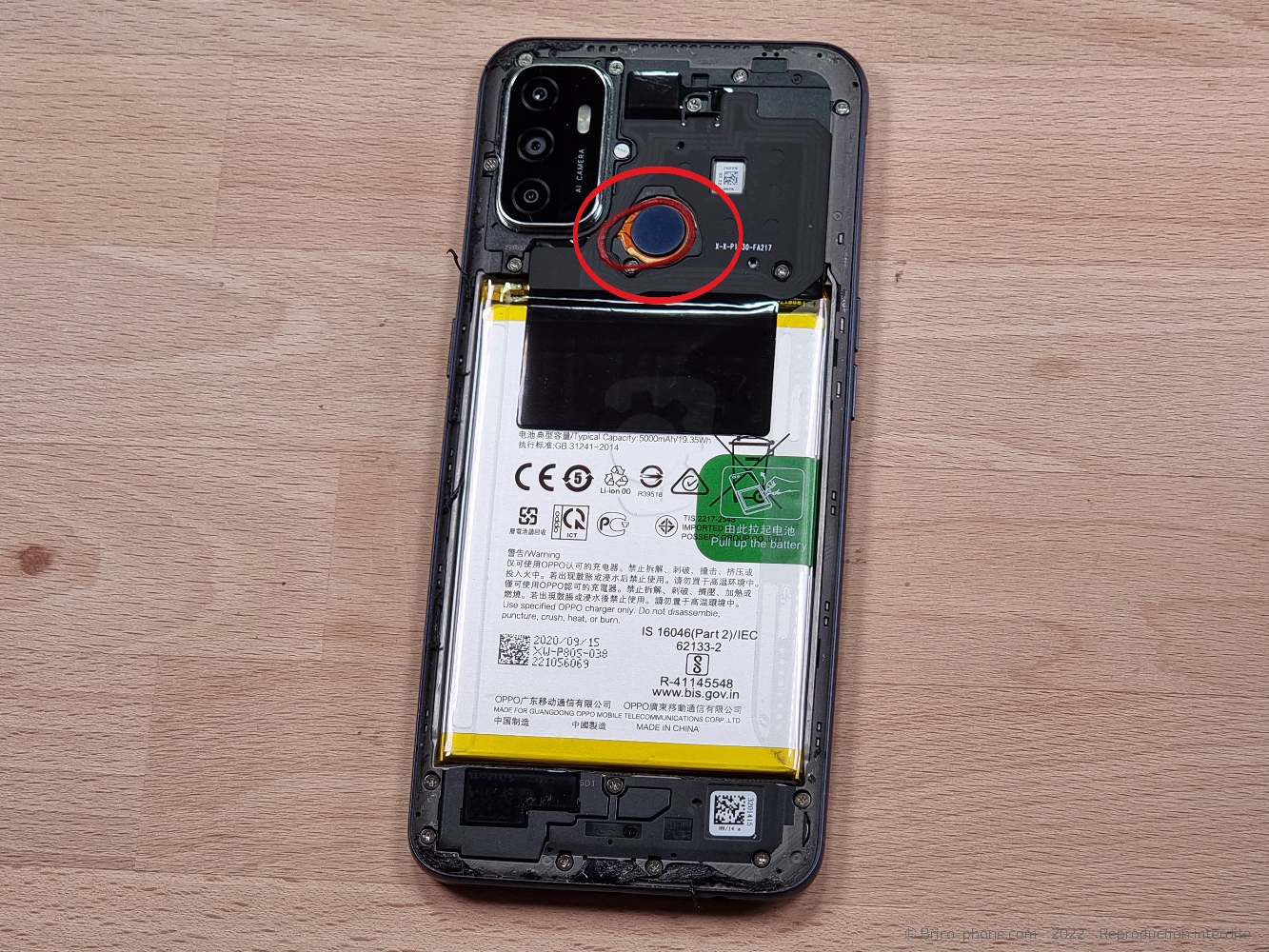 Changement du connecteur de charge sur A53S photo 1