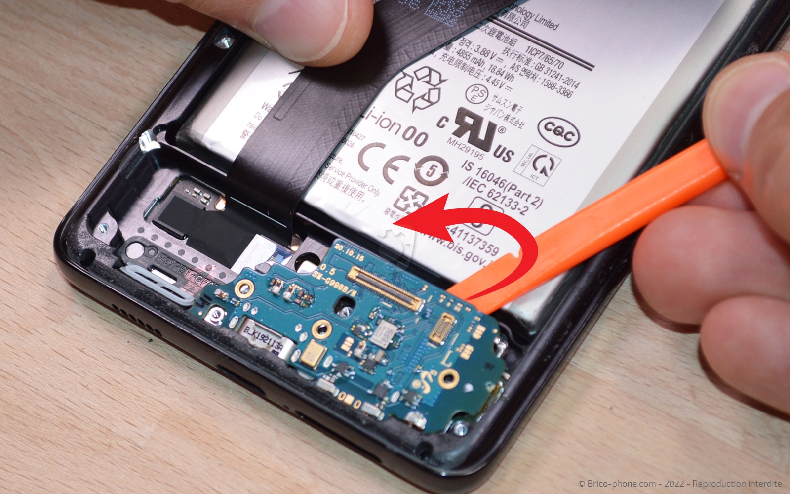 Comment remplacer le connecteur de charge sur Galaxy S21 Ultra photo 3