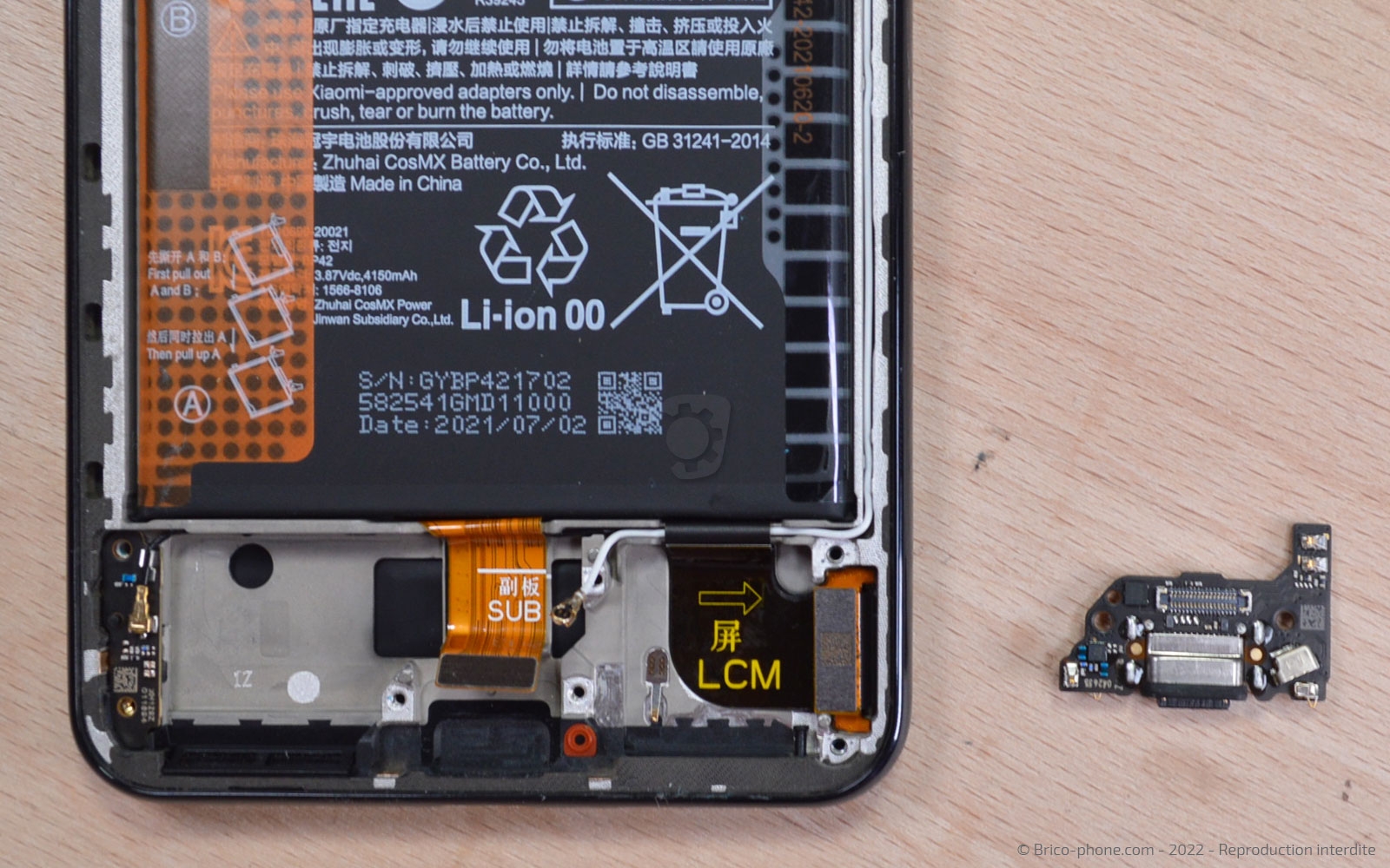 Comment changer le connecteur de charge sur Mi 11 Lite 5G photo 4