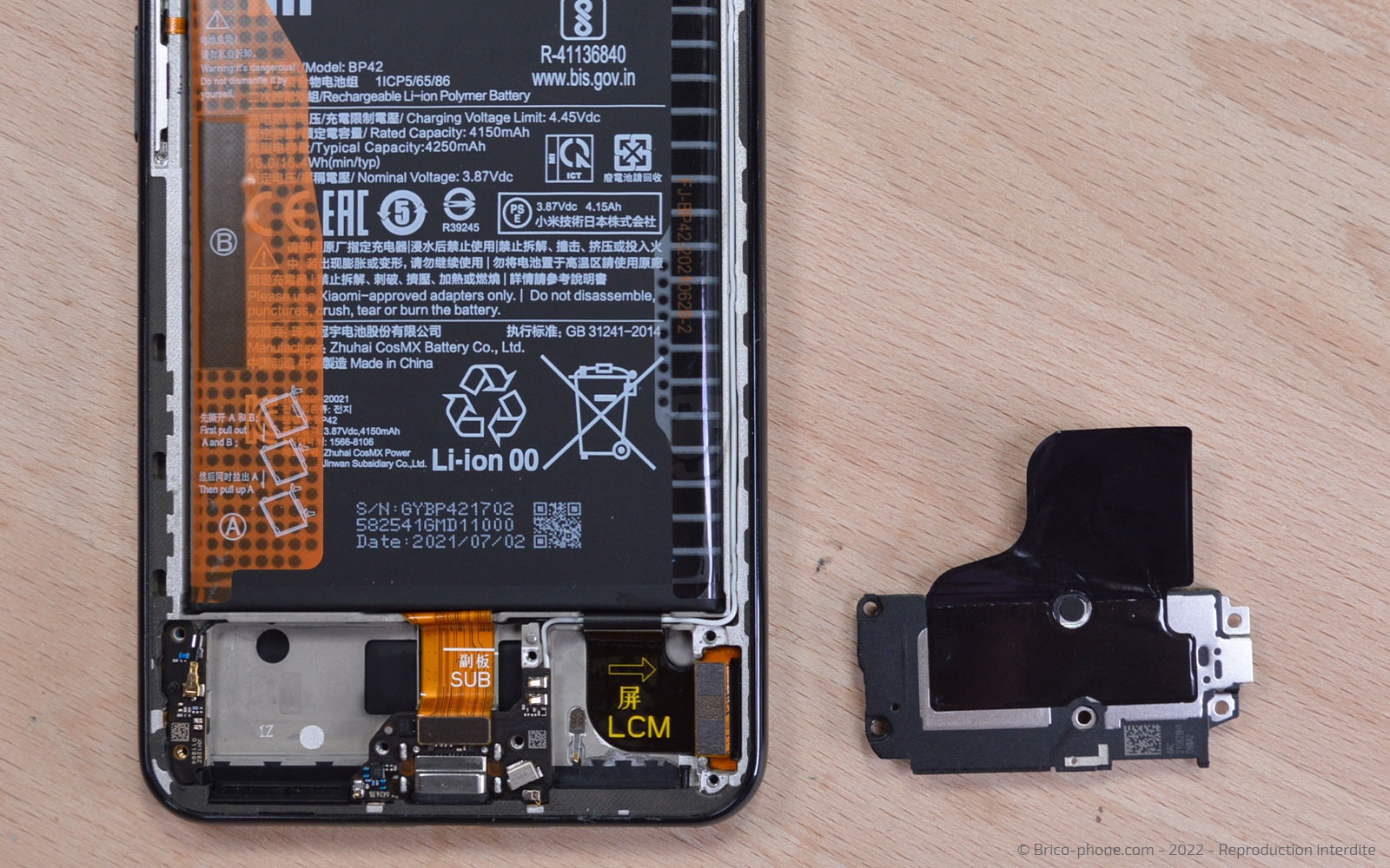 Comment changer le connecteur de charge sur Mi 11 Lite 5G photo 3