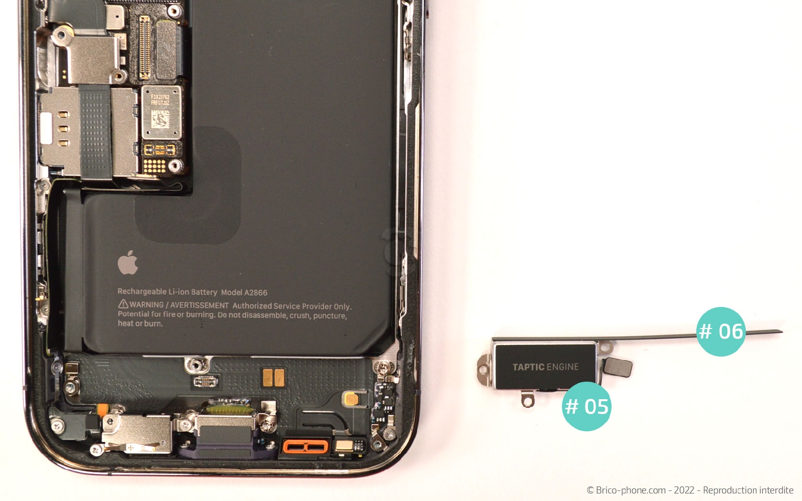 Comment remplacer le Taptic Engine (vibreur) sur iPhone 14 Pro photo 4
