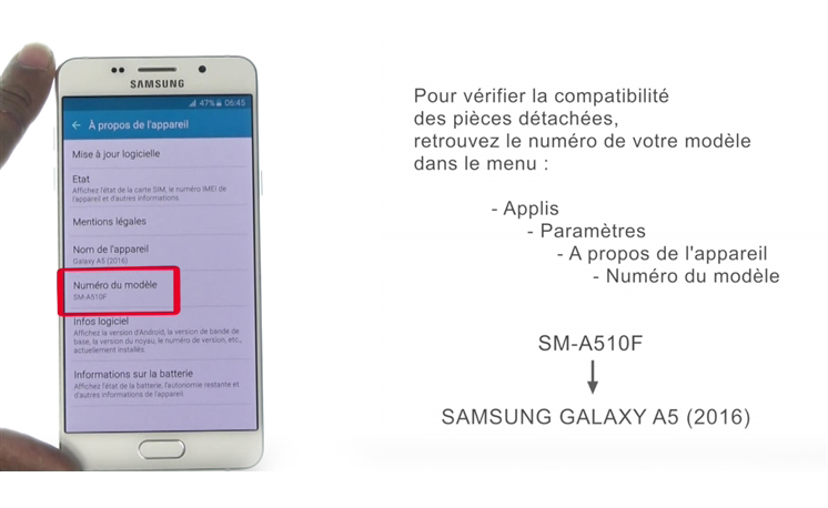 Changement de vitre arrière sur Galaxy A5 2016 photo 1