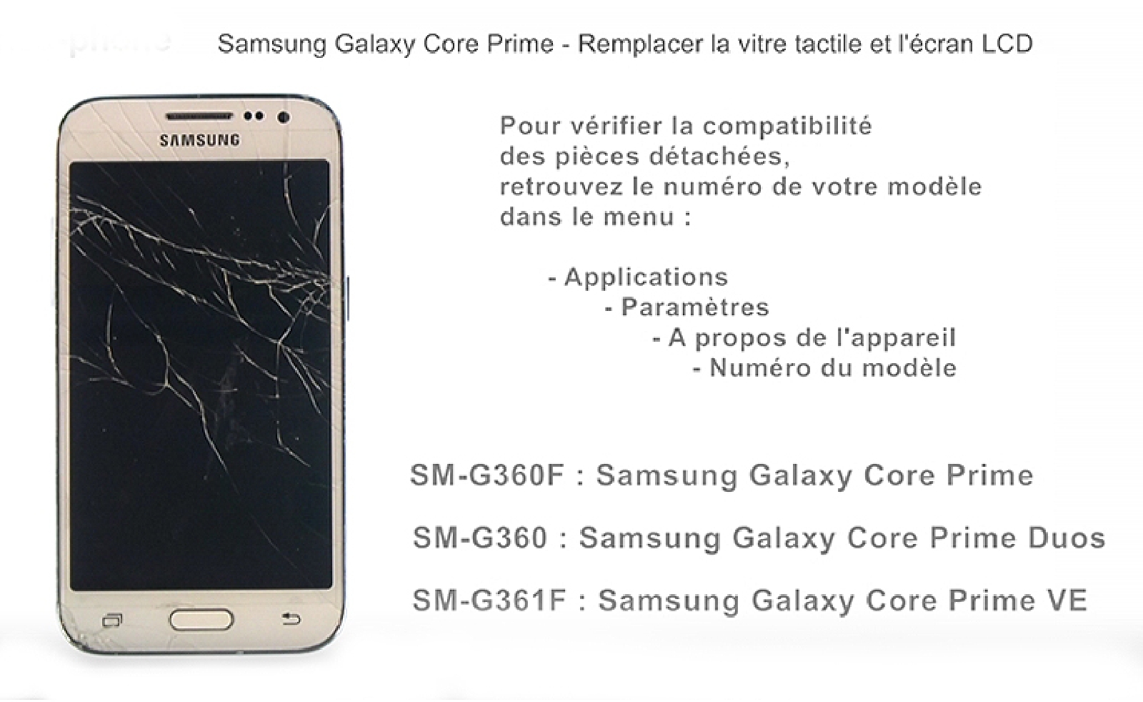 Changement d'écran (vitre+LCD) sur Galaxy Core Prime photo 1