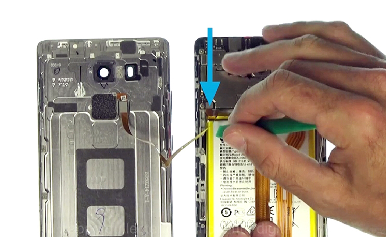 Changement d'écran (vitre+châssis+LCD) sur Mate 8 photo 1