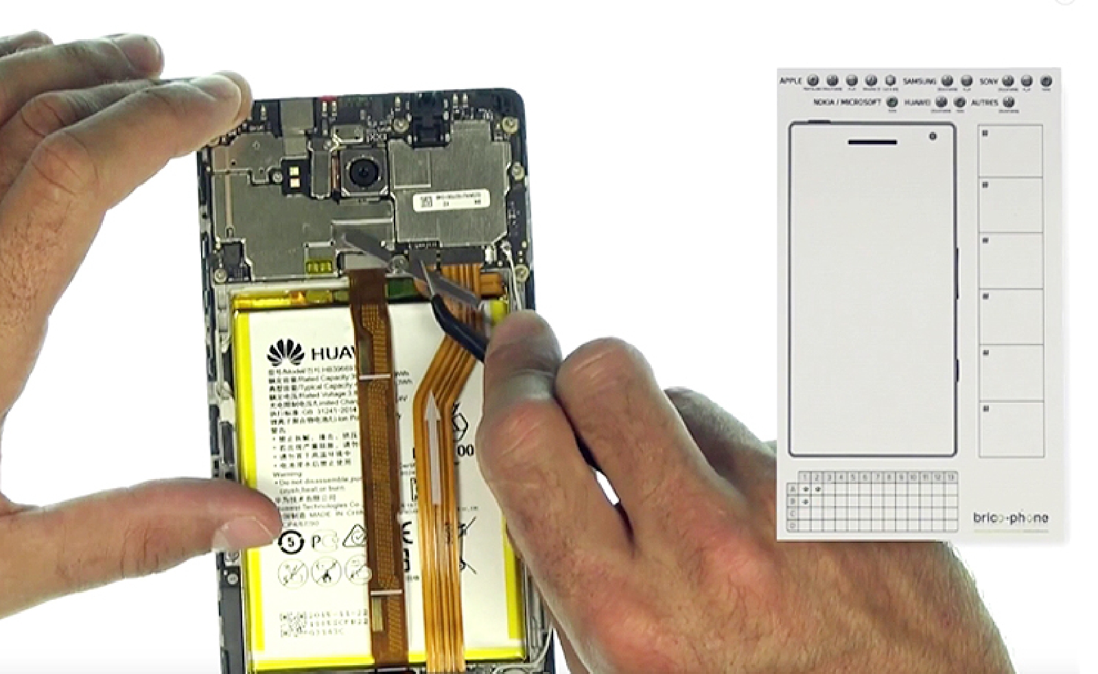 Changement d'écran (vitre+châssis+LCD) sur Mate 8 photo 3