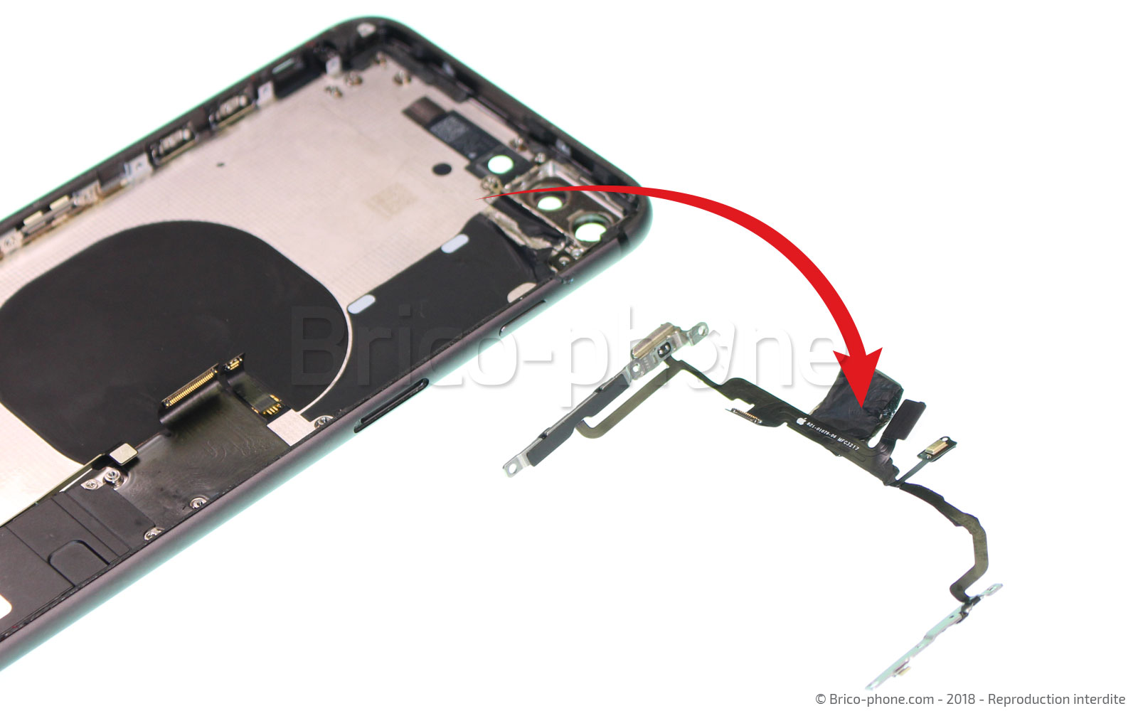 Changement de nappe power et volume sur iPhone 8 Plus photo 3