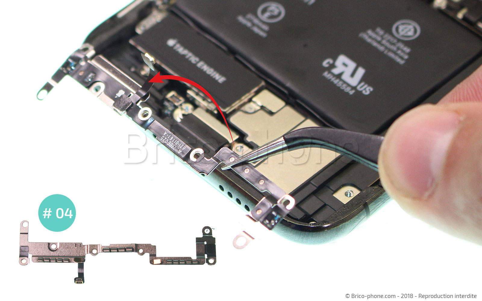Changement du vibreur Taptic Engine sur iPhone X photo 4