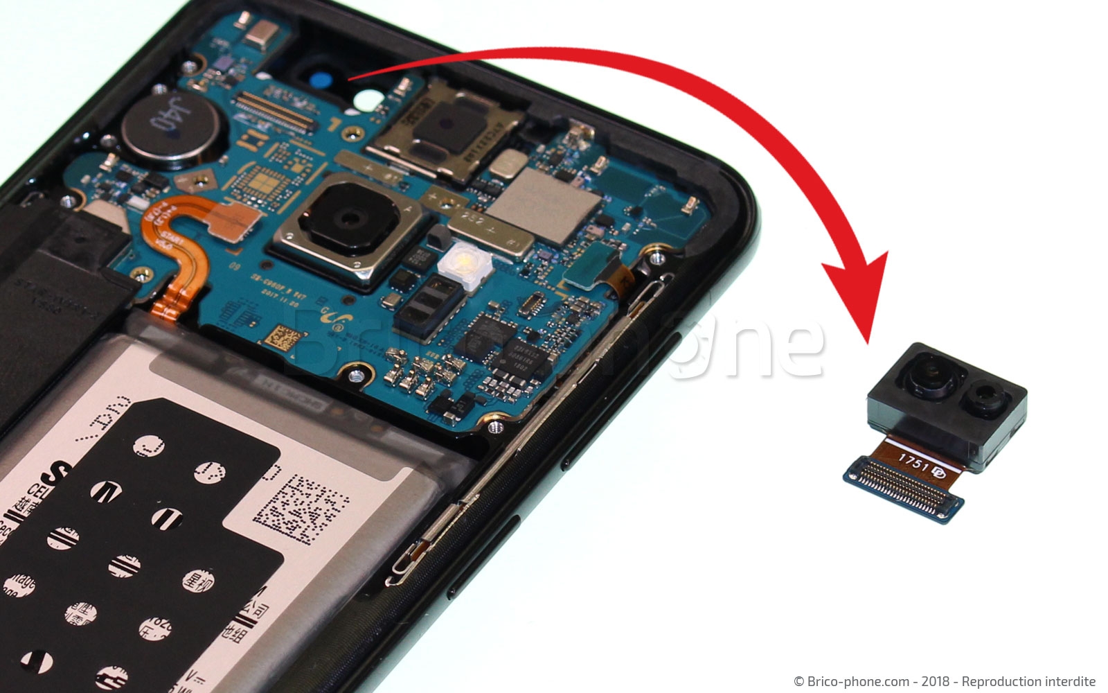 Changement de double caméra avant sur Galaxy S9 photo 3