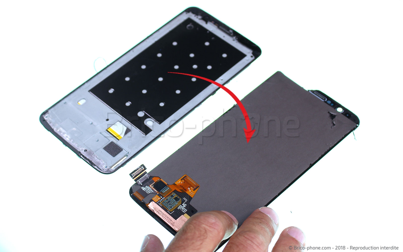 Changement d'écran (vitre+LCD) sur OnePlus 5T photo 3