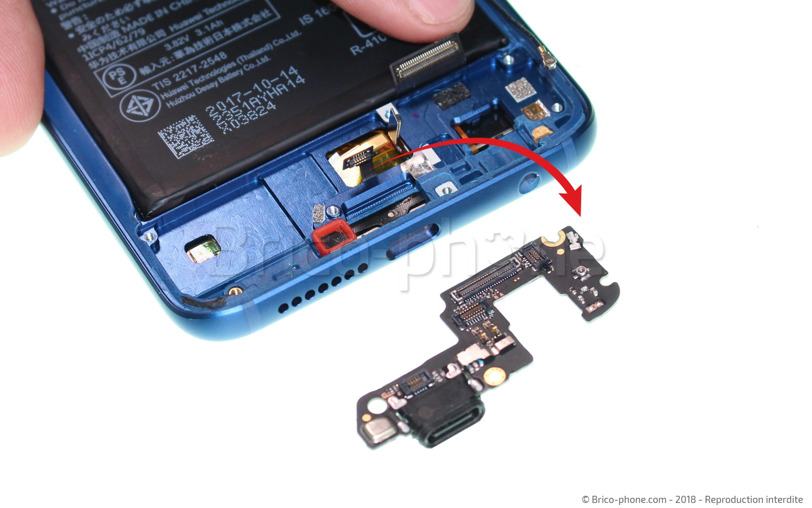 Changement du connecteur de charge sur Honor 9 photo 2