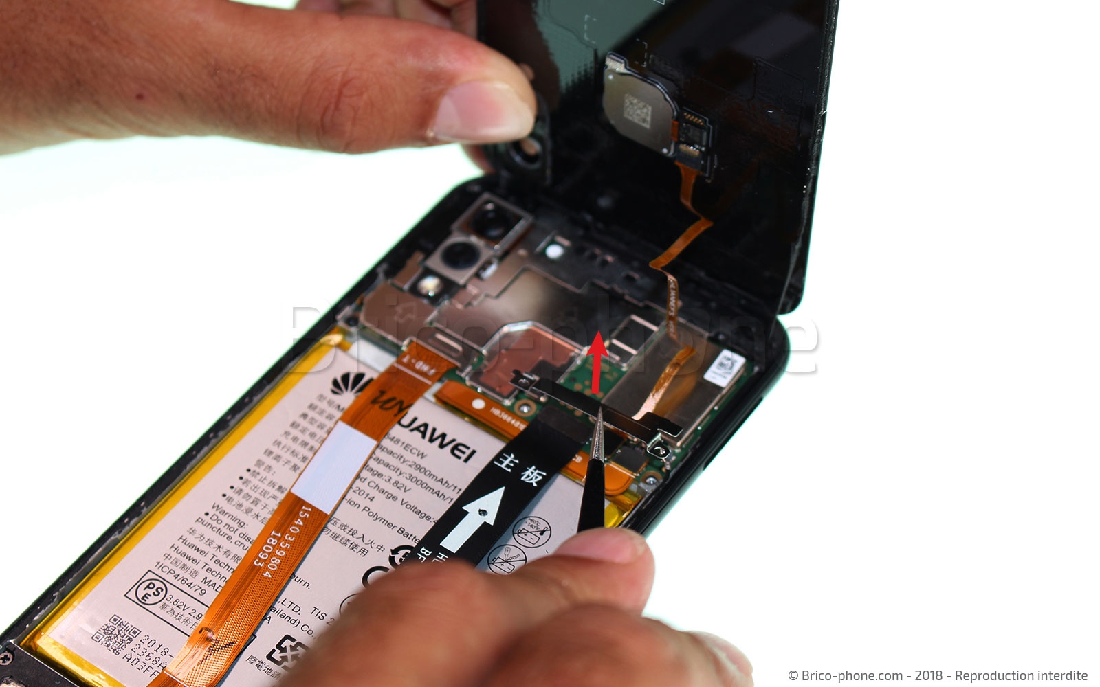 Changement du connecteur de charge et prise Jack sur P20 lite photo 2