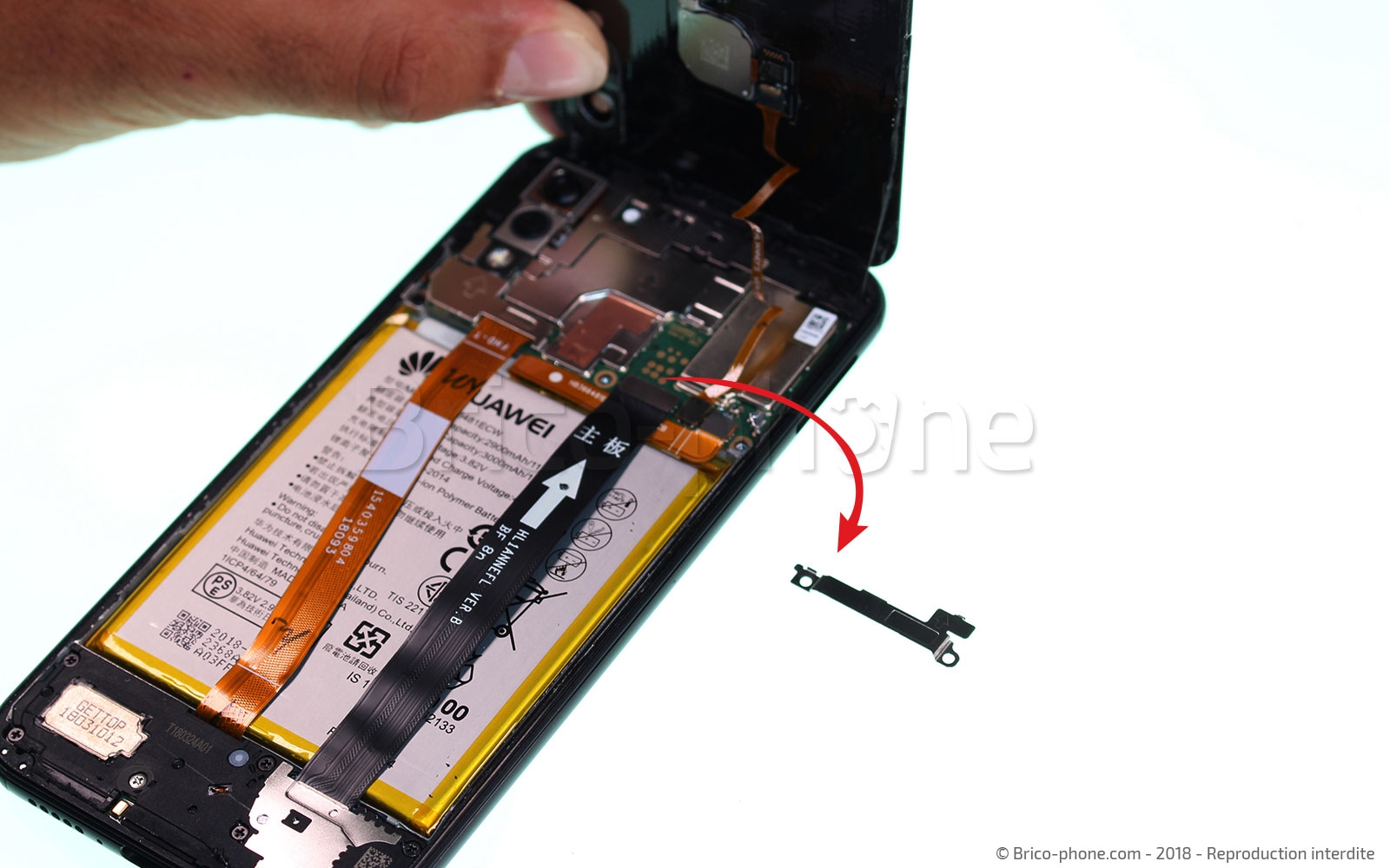 Changement du connecteur de charge et prise Jack sur P20 lite photo 3