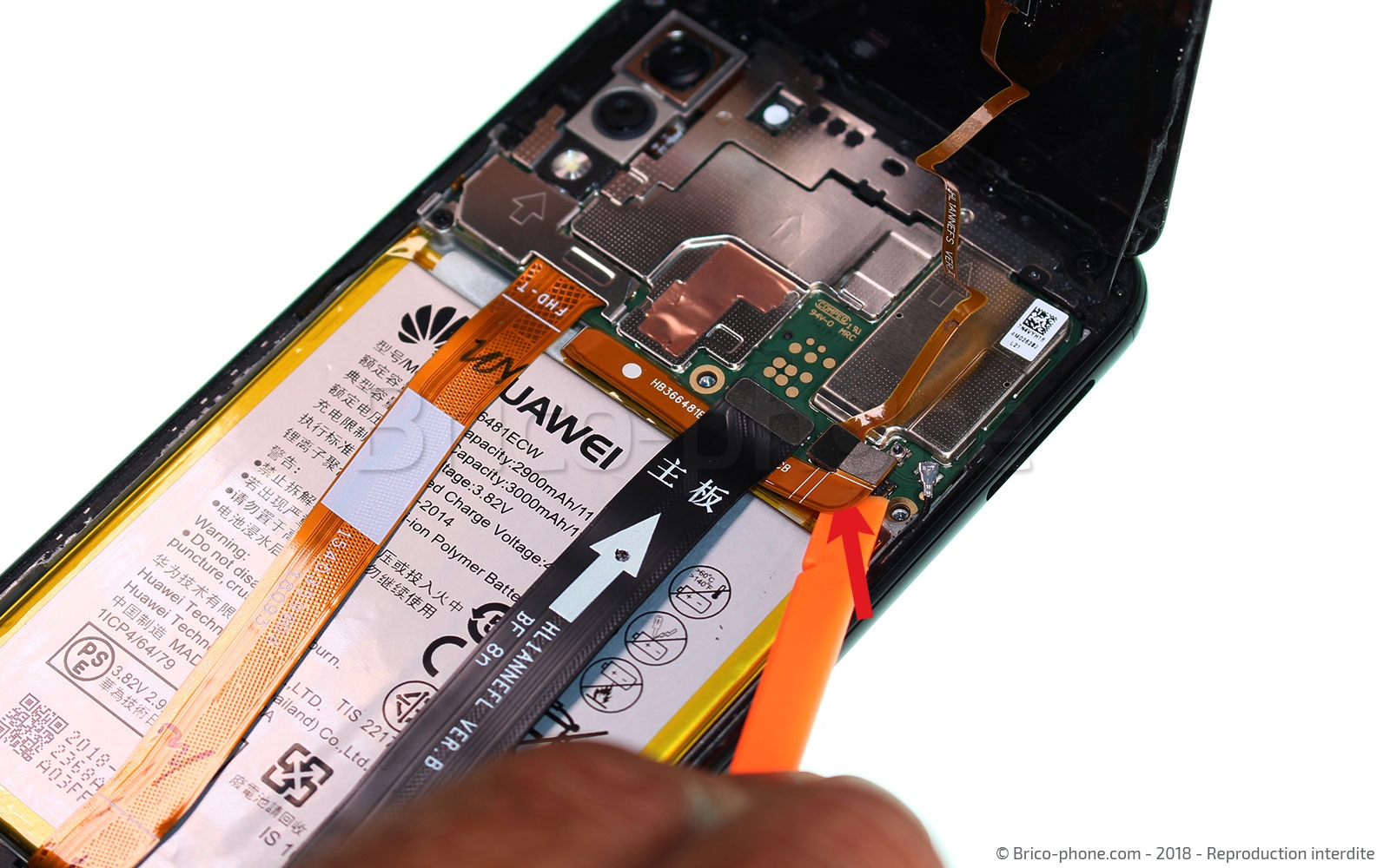 Changement du connecteur de charge et prise Jack sur P20 lite photo 4