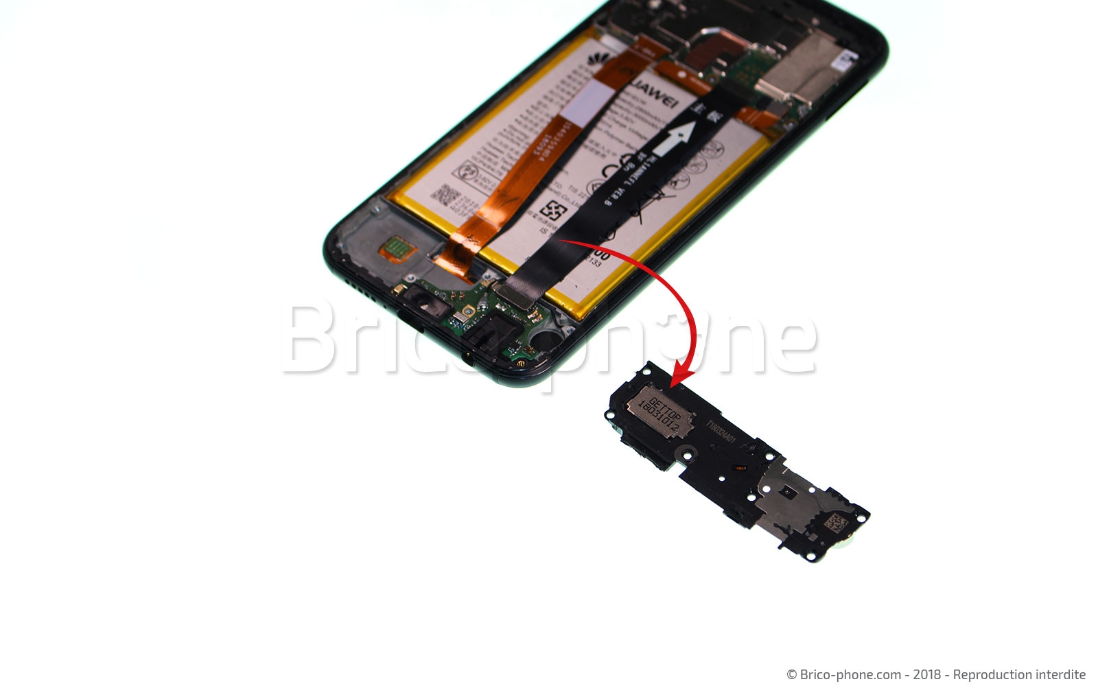 Changement d'écran (vitre+châssis+batterie) sur P20 lite photo 4