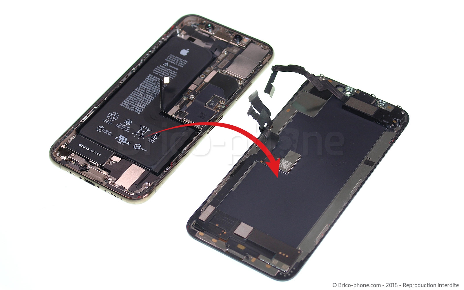 Changement d'écran complet pré-monté (châssis+vitre+OLED) sur iPhone XS photo 3
