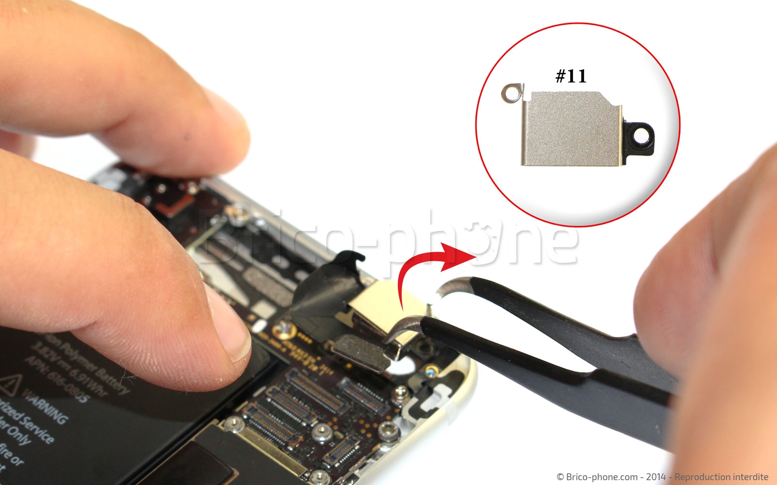Changement d'antenne réseau (WiFi-GPS-Bluetooth) sur iPhone 6 photo 4