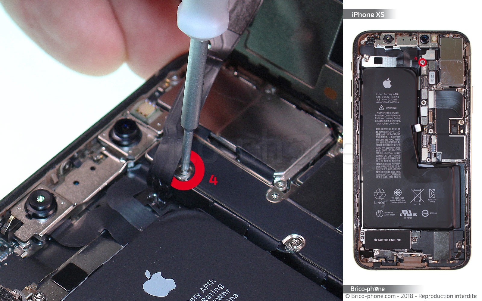 Changement du connecteur de charge sur iPhone XS photo 2