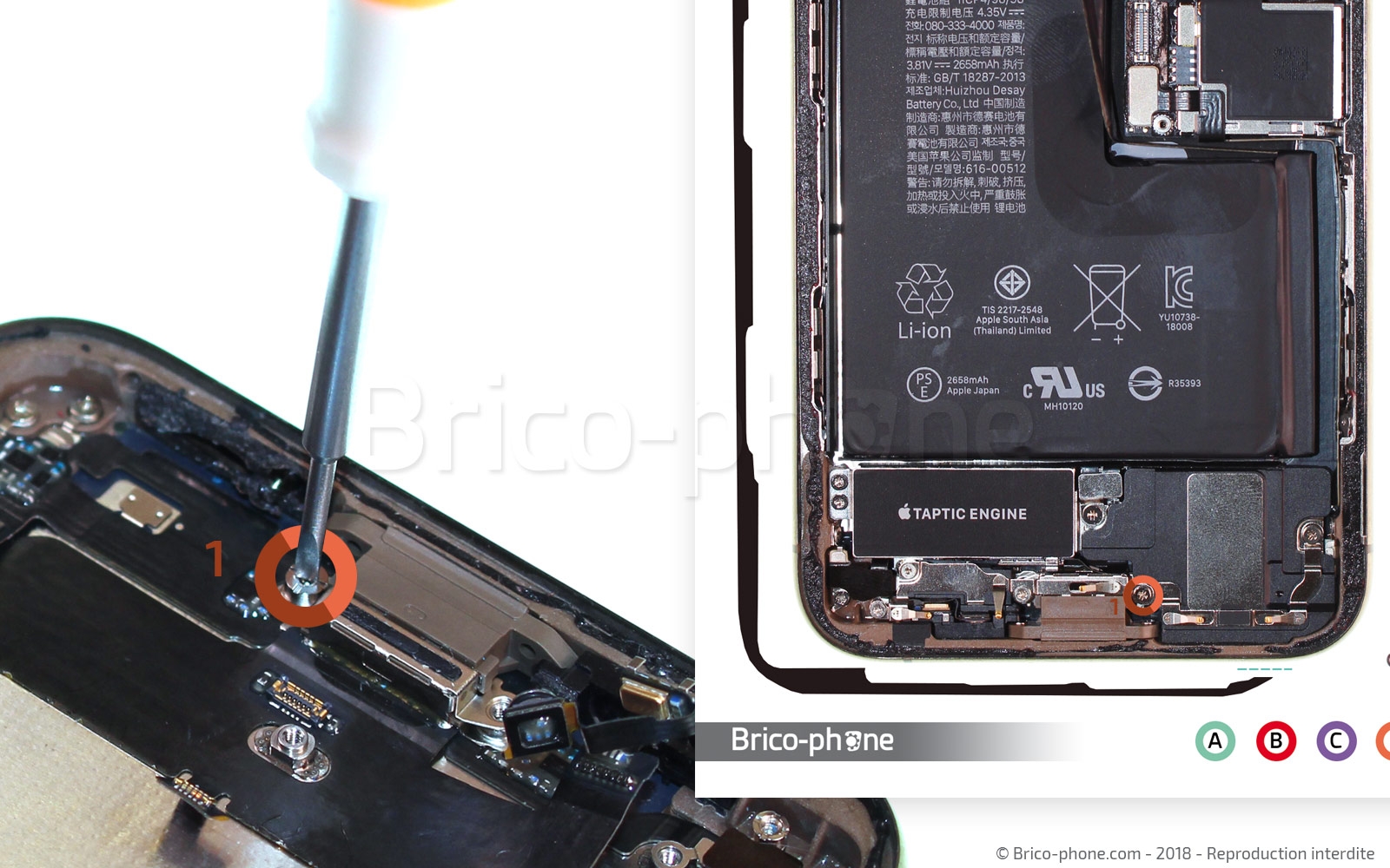 Changement du connecteur de charge sur iPhone XS photo 3