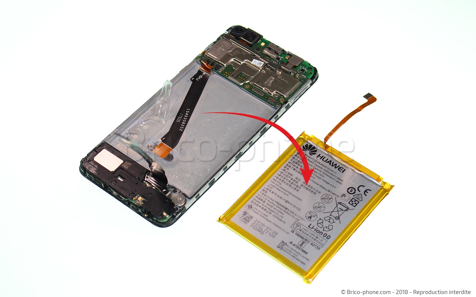 Changement d'écran (vitre+LCD) sur P Smart 2018 photo 4