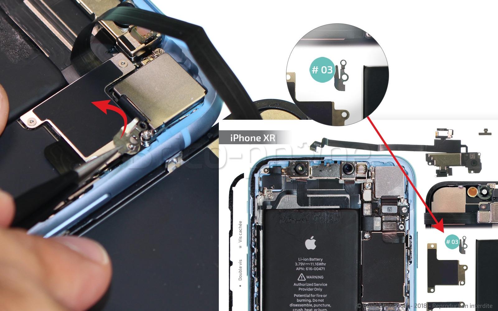 Changement de l'écran (vitre + LCD + Plaquette) sur iPhone XR photo 2