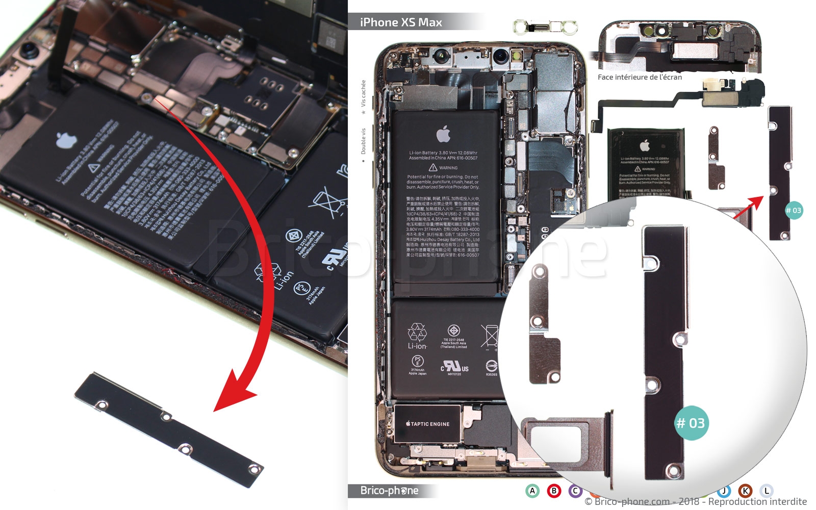 Changement du haut-parleur interne sur iPhone XS Max photo 4