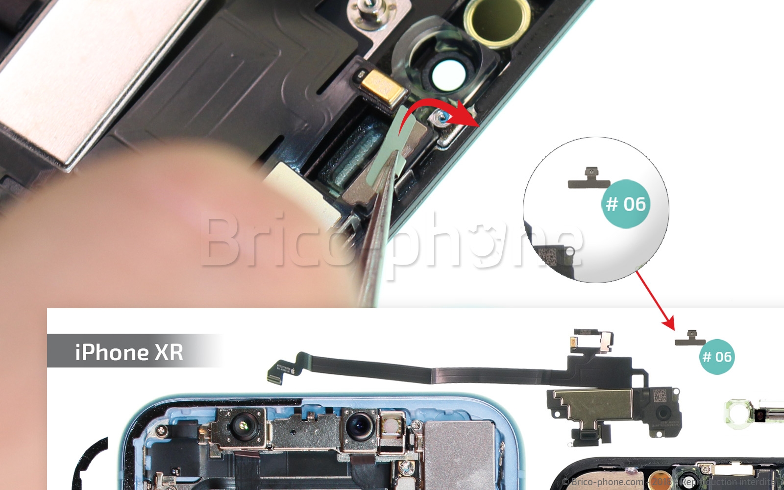 Changement du haut-parleur interne sur iPhone XR photo 1
