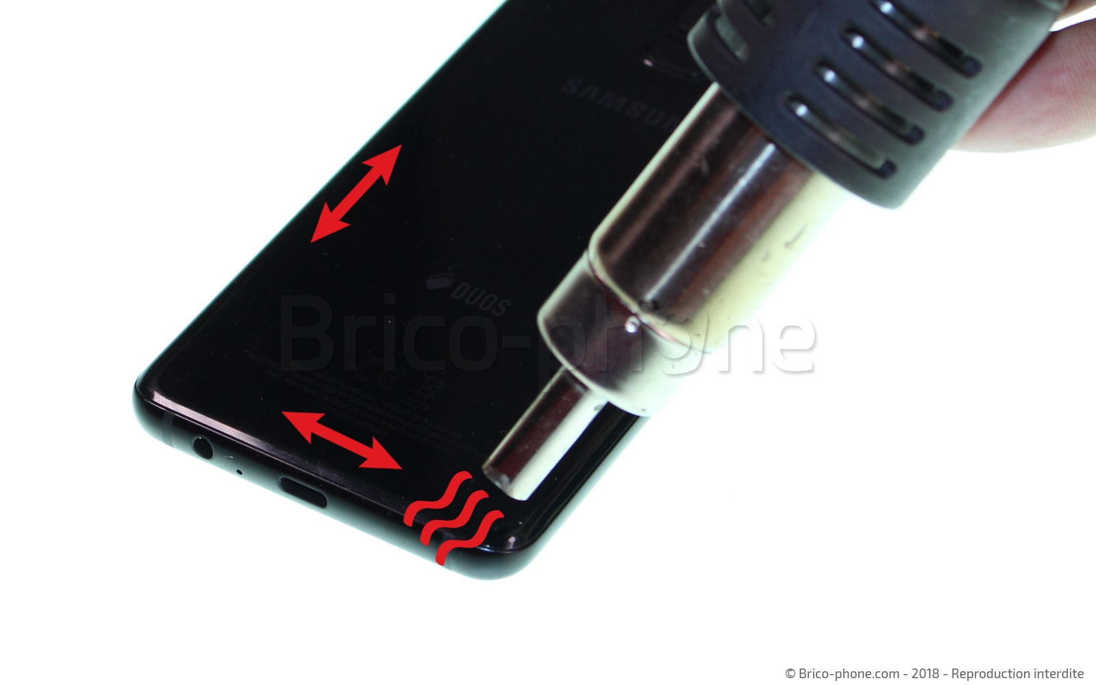 Changement du haut-parleur externe / antenne NFC sur Galaxy A8 2018 photo 1