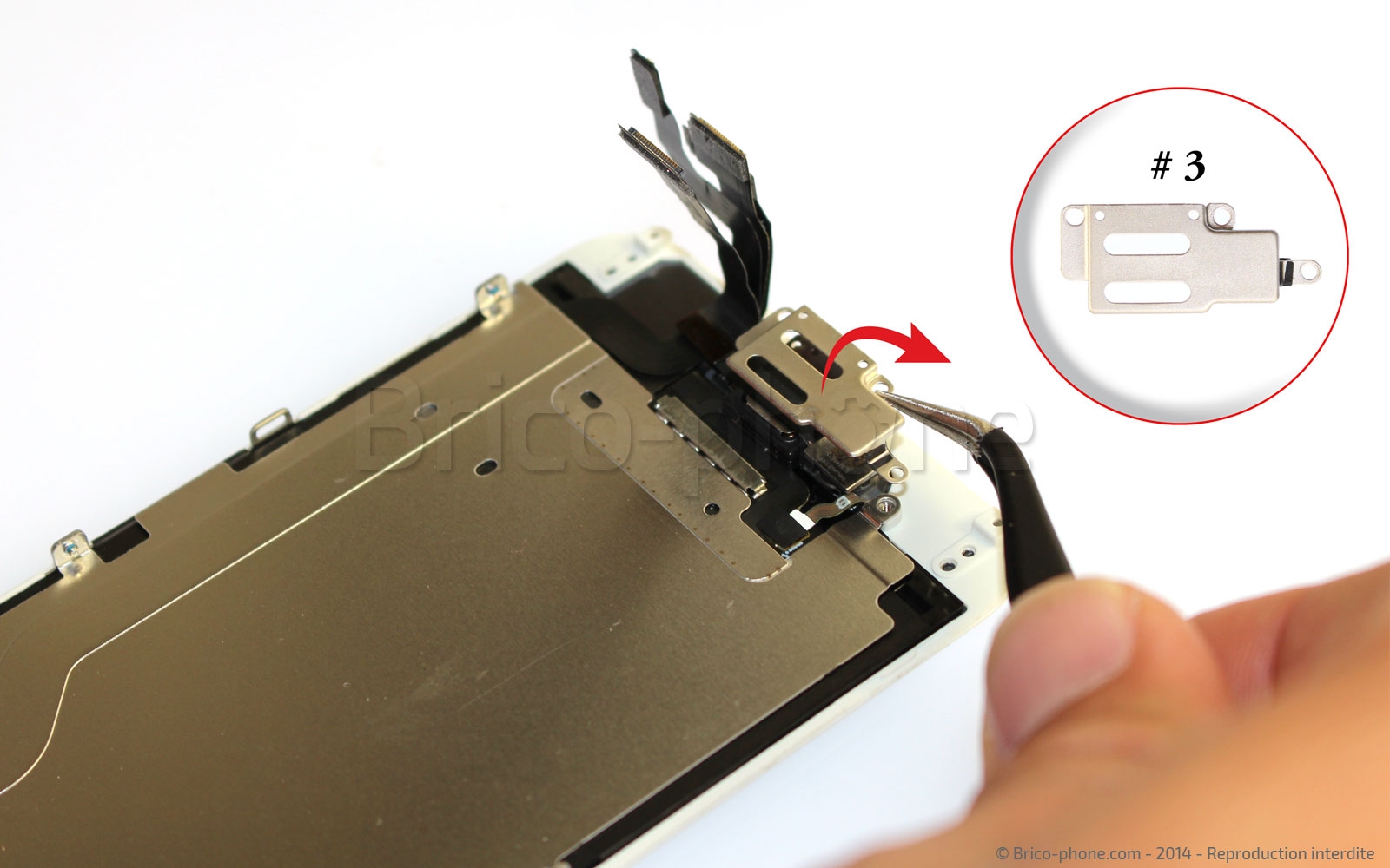 Changement de nappe caméra avant Facetime sur iPhone 6 photo 3