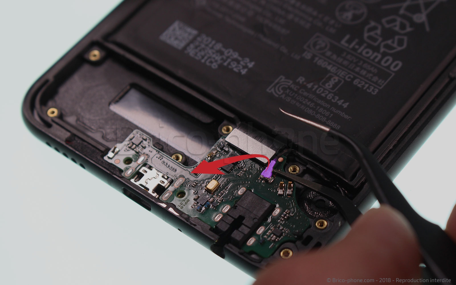 Changement du connecteur de charge sur Honor 8X photo 1