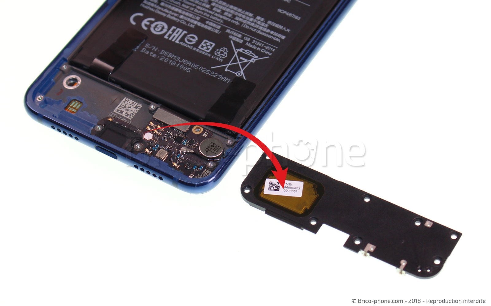 Changement du connecteur de charge sur Mi 8 Lite photo 4