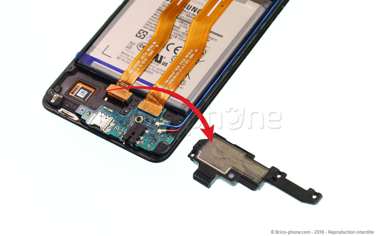 Changement de haut parleur externe sur Galaxy A9 2018 photo 4