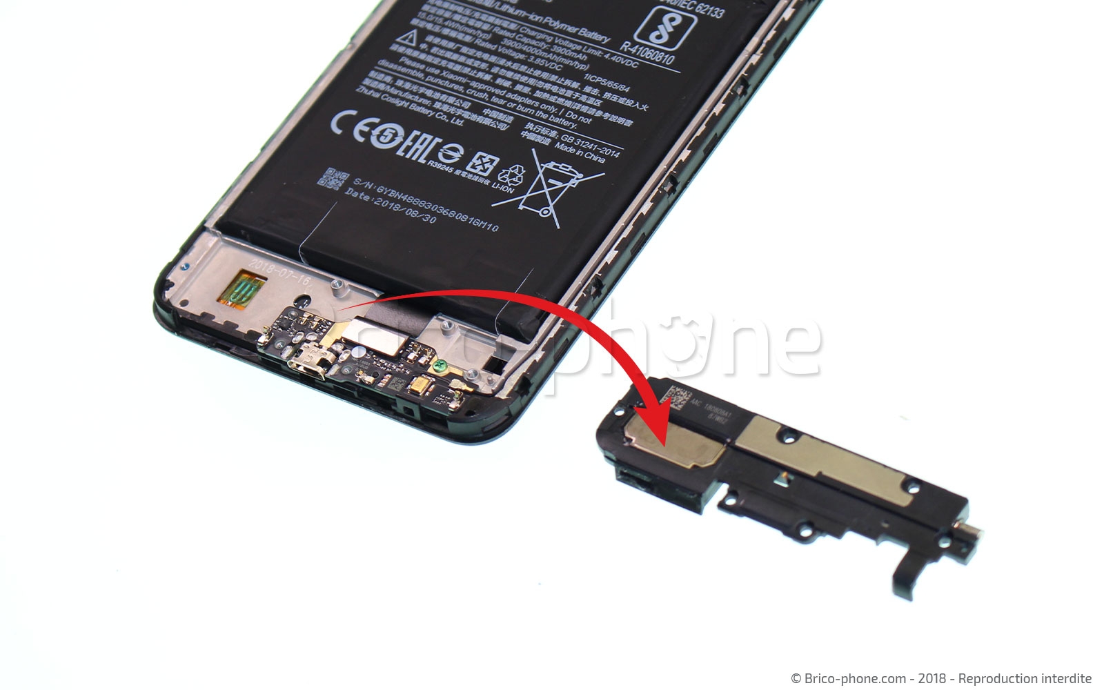 Changement de bloc haut-parleur externe sur Redmi Note 6 Pro photo 3