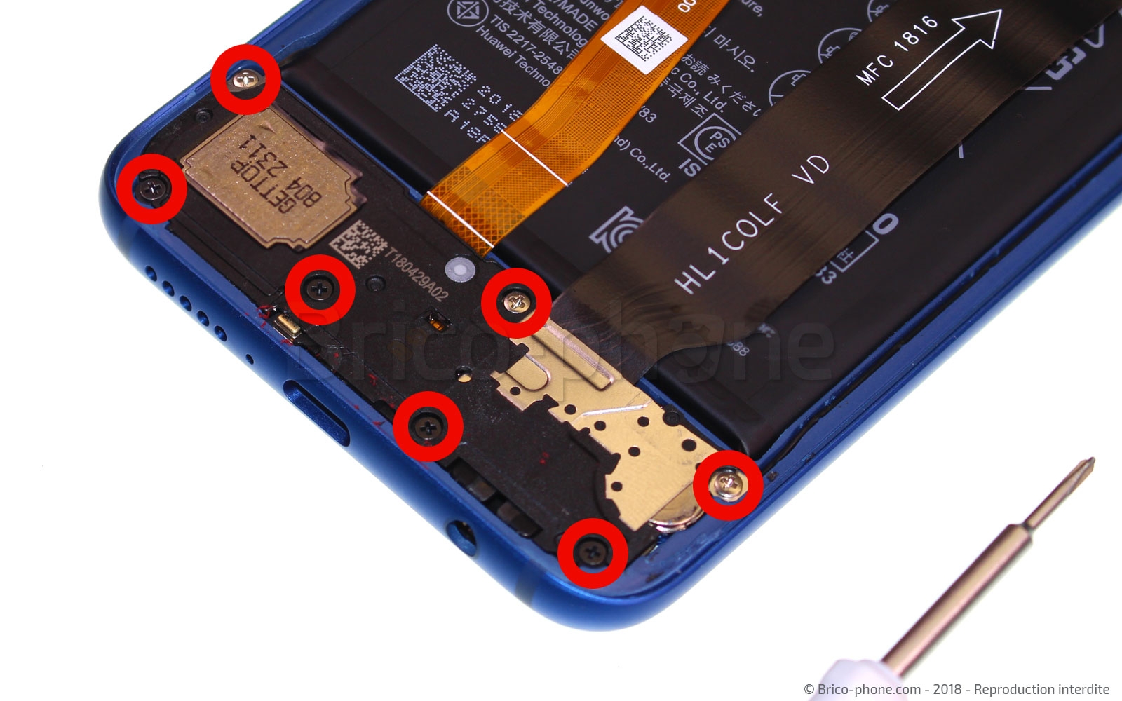 Changement du connecteur de charge sur Honor 10 photo 1