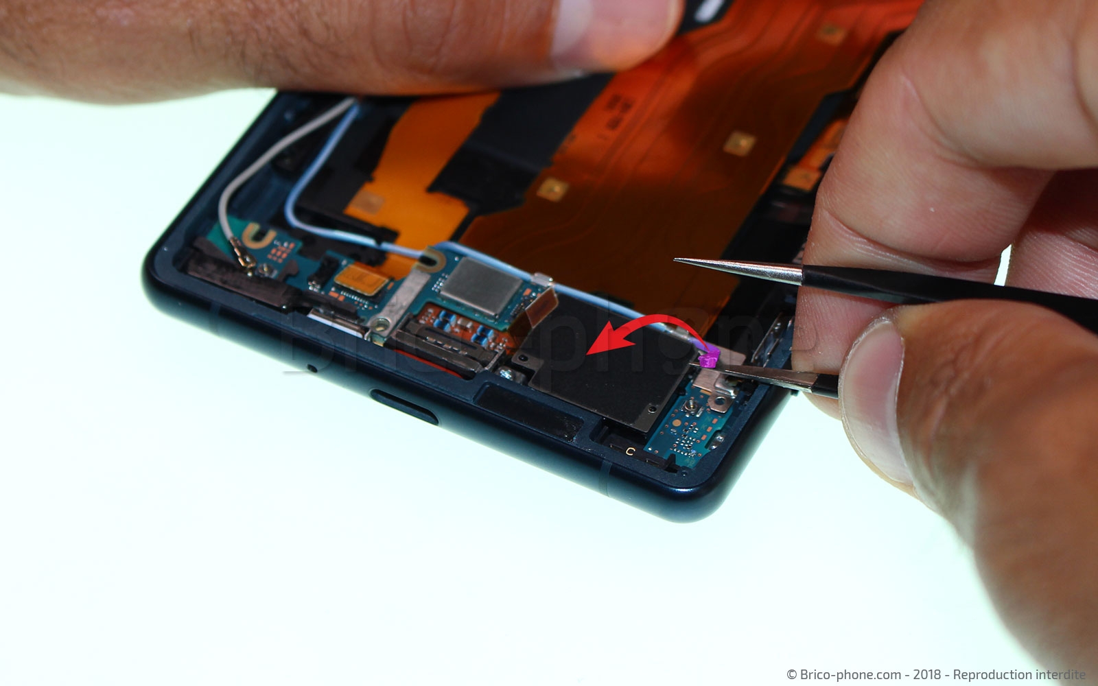 Changement de nappe power / volume sur Xperia XZ2 photo 2